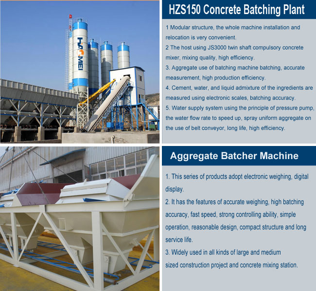 HZS150 concrete batching plant 