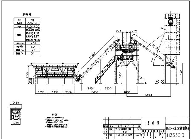 HZS60 Concrete Batching Plant 