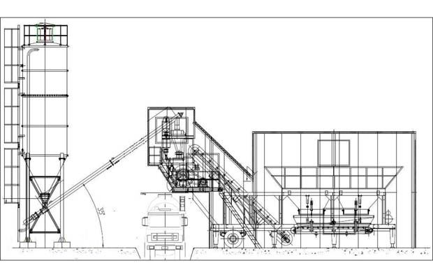 YHZS25 Mobile Concrete Batching Plant 