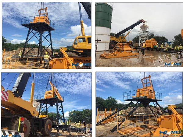 haomei 50m3/h concrete batching plant under install in surigao