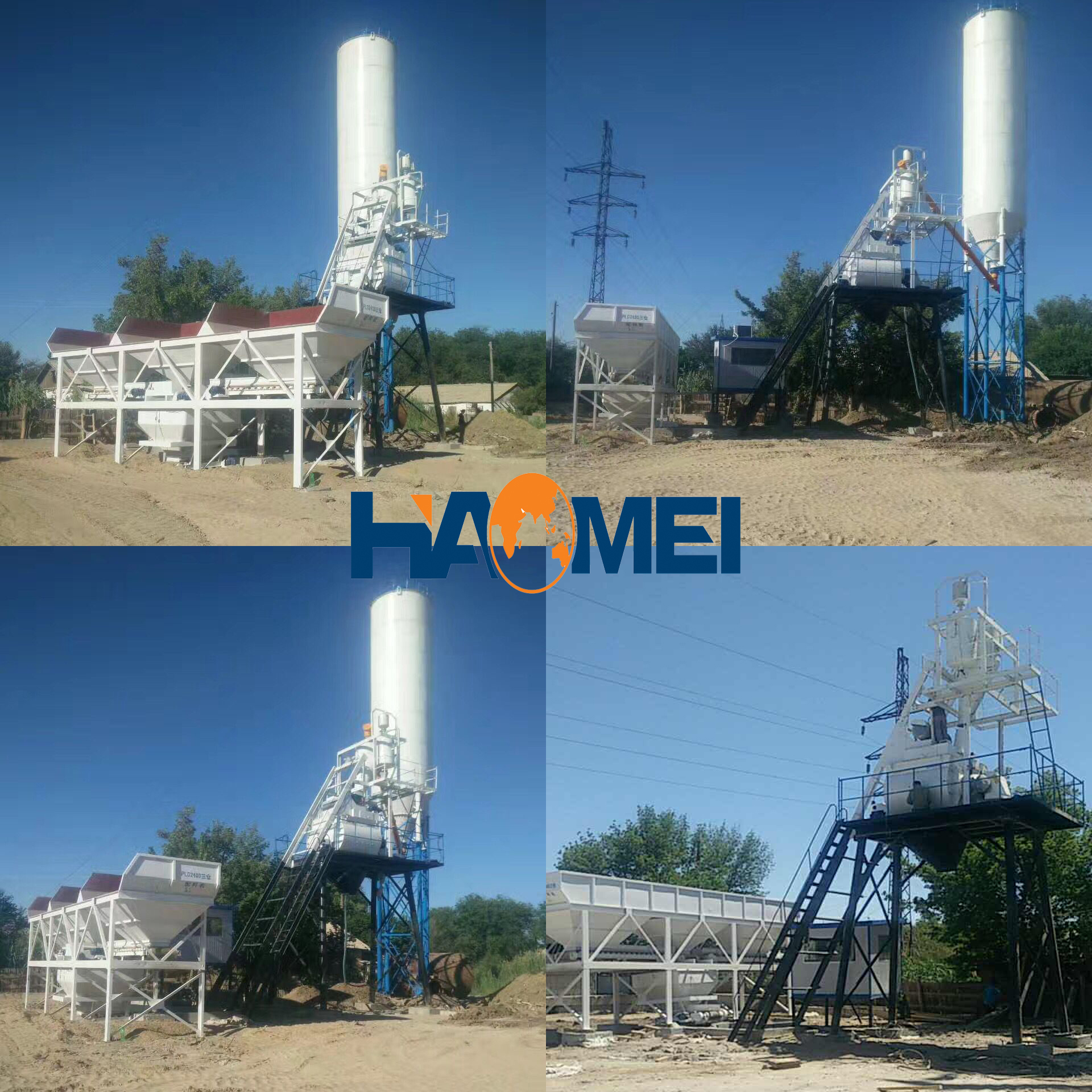 HZS75 concrete batching plant in Kazakhstan