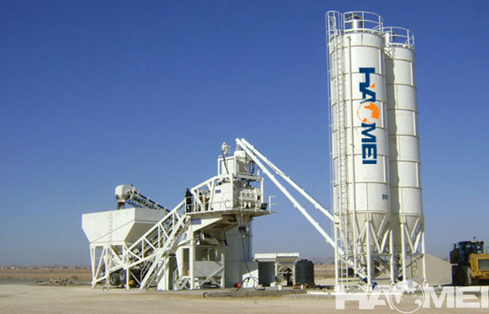 Energy efficient mobile ready mix concrete plant