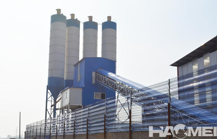 Belt type concrete batching plant for sale