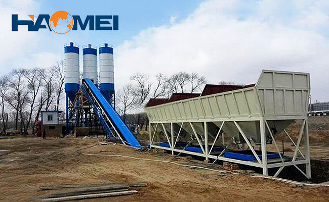 High capacity large concrete batching plant