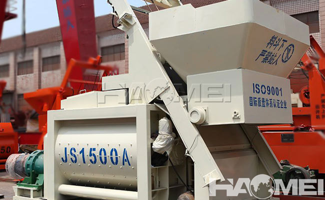 large twin shaft concrete mixer