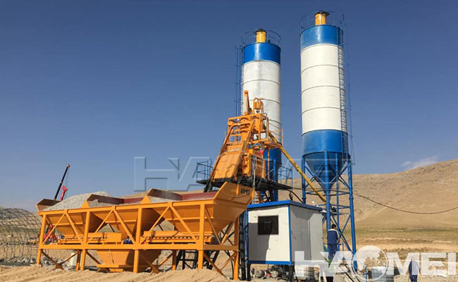 50m3/h mini concrete batching plant