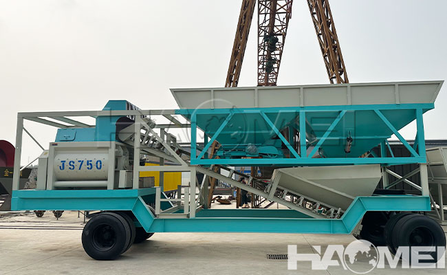 JS750 mobile concrete batching plant