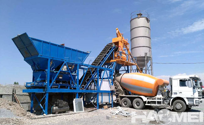 mobile batching plant for ready mix concrete production