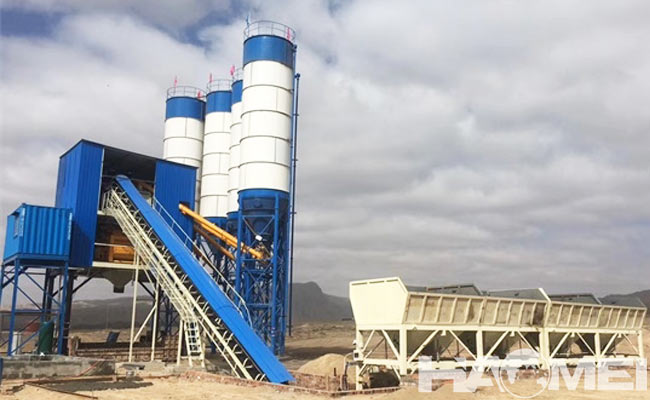 Belt type concrete batching plants
