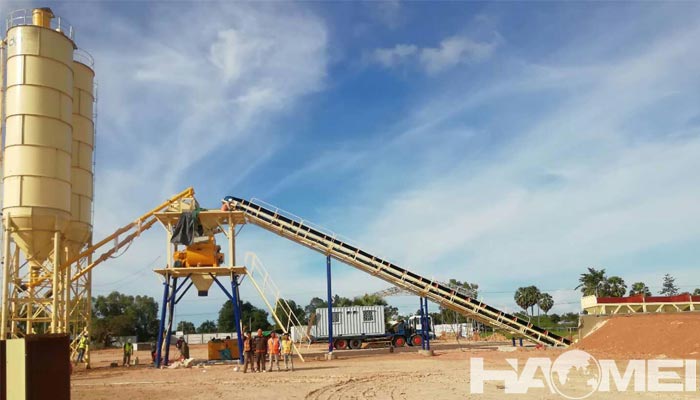 belt conveyor type concrete batching plant